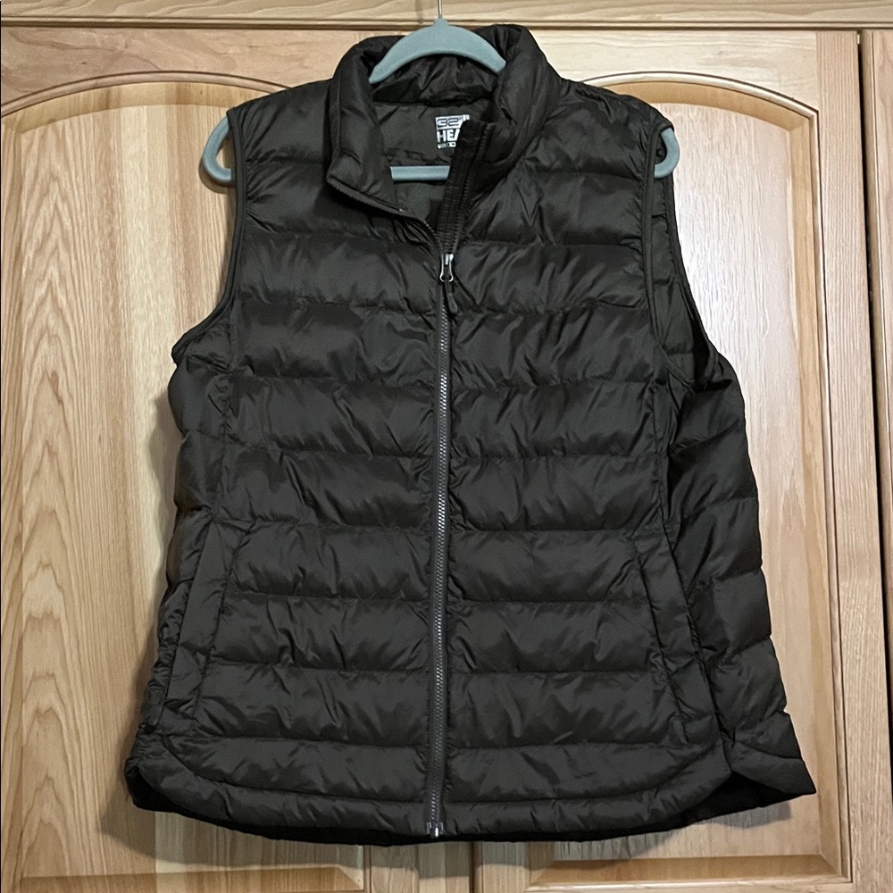 32° olive green/ dark gray puffer, changes color in whatever lighting you’re in
